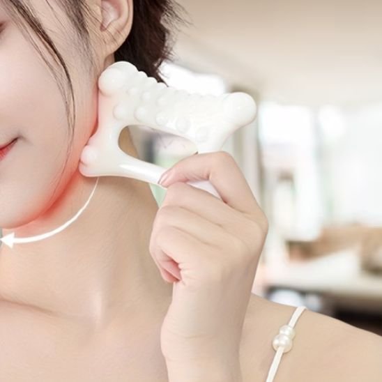gua sha blanc machoire