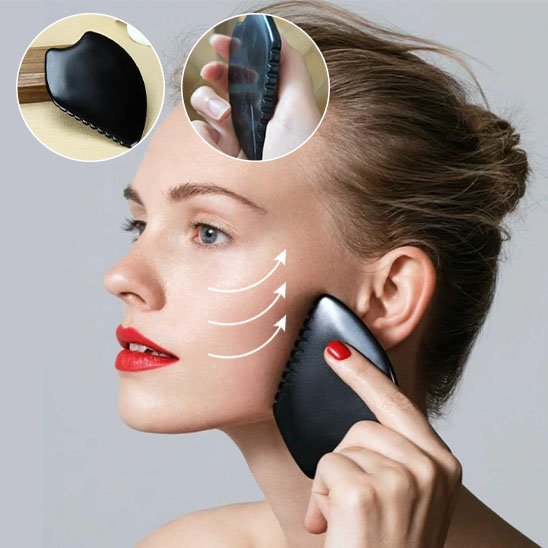Pierre gua sha machoire noir