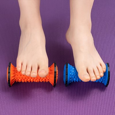 Rouleau de massage bleu et orange