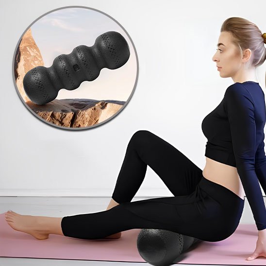 Rouleau de massage noir cuisse