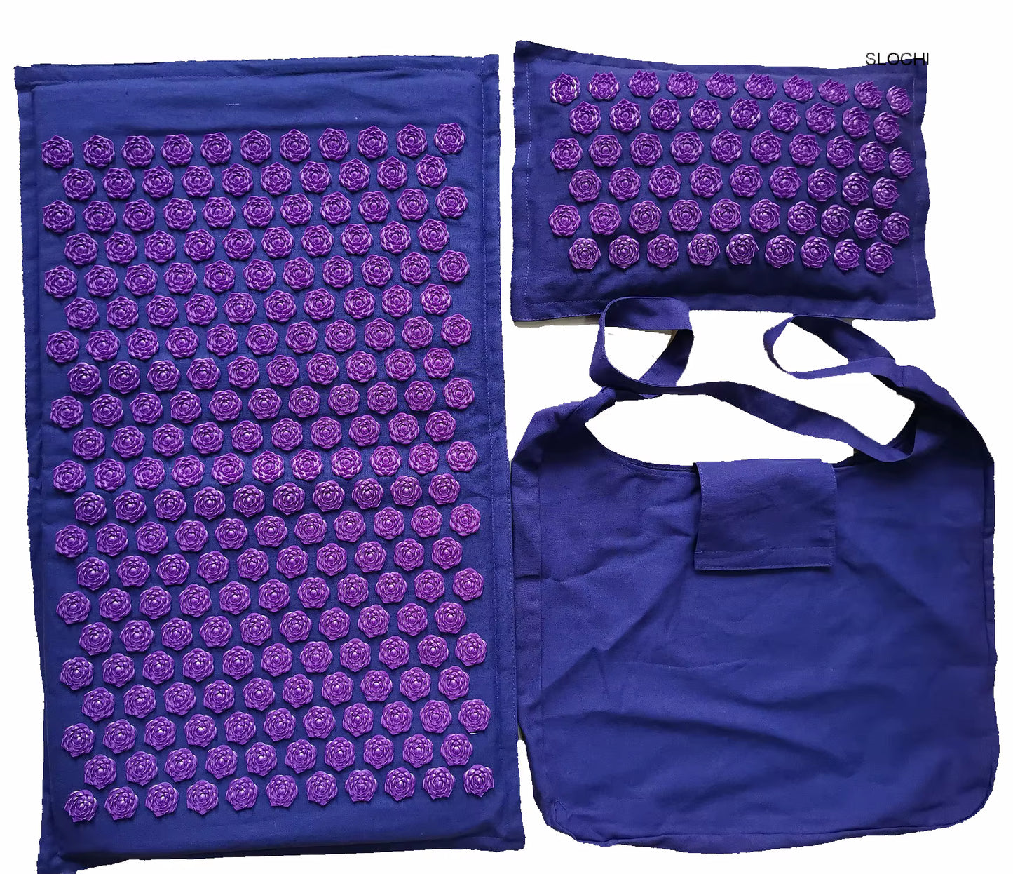tapis acupression fleurs violet foncé