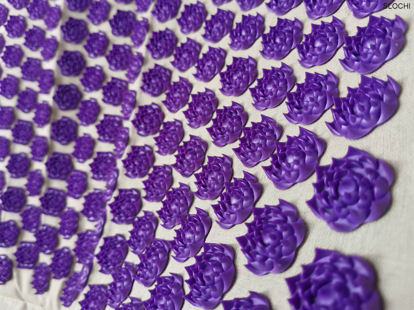 tapis acupression fleurs violet