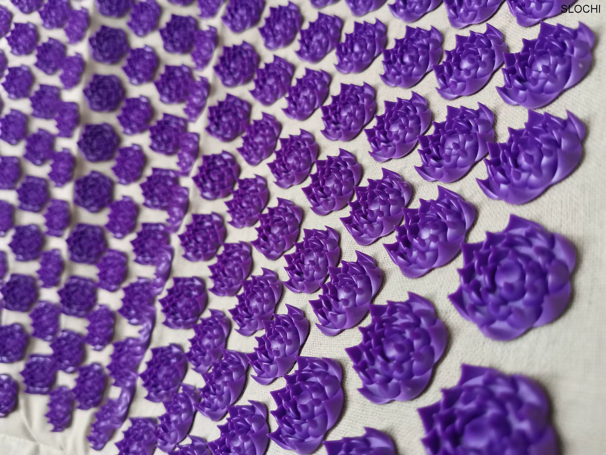 tapis acupression fleurs violet